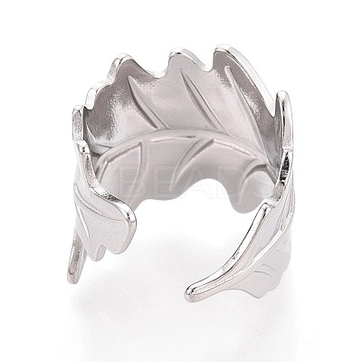 304 Stainless Steel Cuff Rings for Women RJEW-N052-02P-1