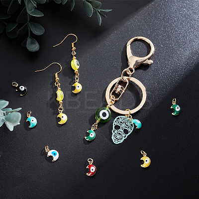 24Pcs 6 Colors Brass Enamel Charms KK-PH0001-85-1