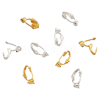 Brass Clip on Earring Converter KK-TA0007-43-1
