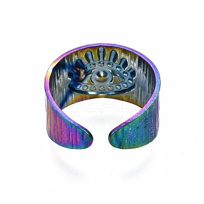 Evil Eye Lucky Cuff Rings RJEW-N038-011-1