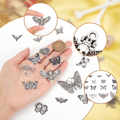 45pcs 15 styles Halloween Alloy Enamel & Tibetan Style Pendants ENAM-AR0001-56-1