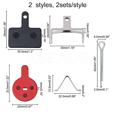 4 Sets 2 Style Copper Fibre Brake Blocks FIND-CA0002-47-1
