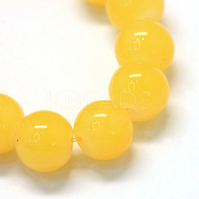 Baking Paint Imitation Jade Glass Round Bead Strands X-DGLA-Q021-6mm-30-1