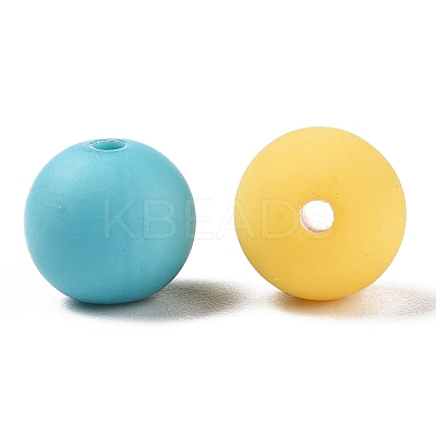 Rubberized Style Imitated Silicone Acrylic Beads MACR-T048-01C-10-1