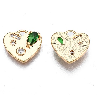 Brass Micro Pave Cubic Zirconia Charms KK-N232-261B-1