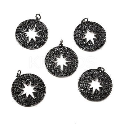 Brass Micro Pave Cubic Zirconia Pendants KK-E068-VB432-1