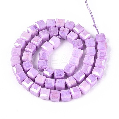 Anti-Tarnish Electroplate Glass Beads Strands GLAA-T025-8mm-10G-1