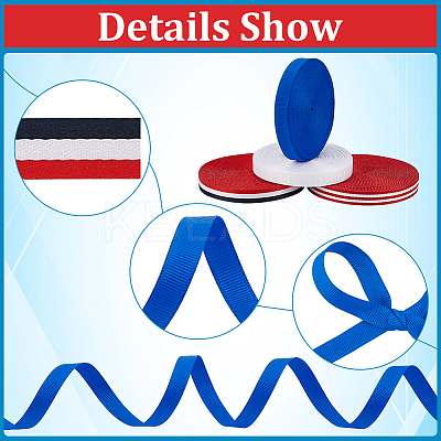 4 Styles Polyester Grosgrain Ribbon & Striped Ribbon OCOR-PH0004-64-1