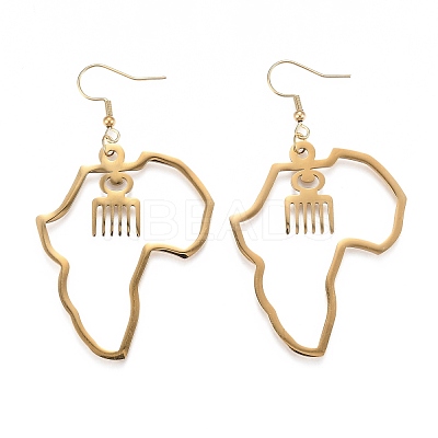 PVD Vacuum Plating 201 Stainless Steel Dangle Earrings EJEW-O101-03G-1