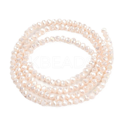Electroplate Opaque Solid Color Glass Beads Strands EGLA-Q112-B17-1