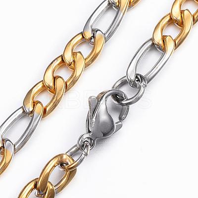 304 Stainless Steel Figaro Chain Necklaces NJEW-H445-20GP-1
