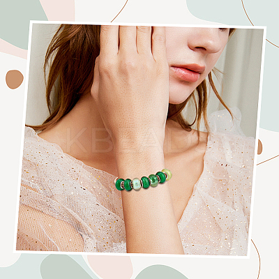 90Pcs 15 Styles Green Series Large Hole Resin European Beads OPDL-SP0001-02-1
