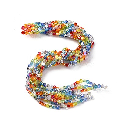 Electroplate & Gradient Color Glass Beads Strands LAMP-M023-02-1