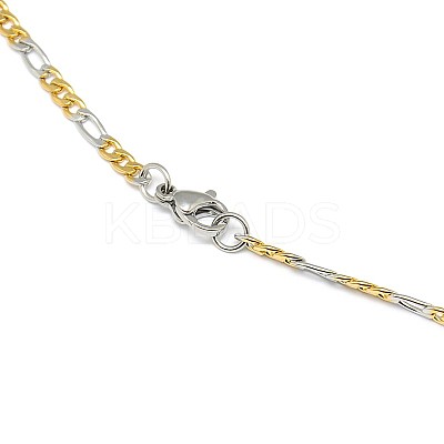 304 Stainless Steel Figaro Chain Necklace Making STAS-A028-N022C-1