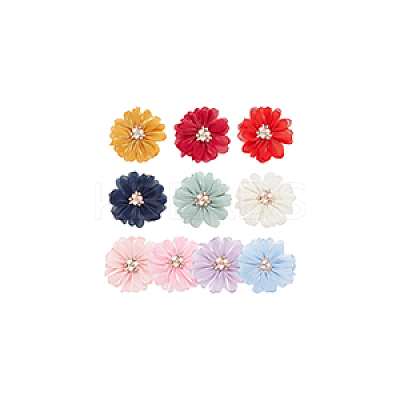 10Pcs 10 Colors Silk Cloth Flower DIY-NB0011-03-1
