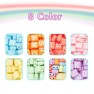 240Pcs 8 Colors Opaque Acrylic Multi-Strand Links MACR-YW0001-45-1