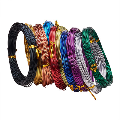 Pack of 10 rolls Mixed Color Round Aluminum Wire Jewelry Making Beading Craft Wire 20 Gauge 65 Feet/Roll AW-PH0001-01-0.8mm-1