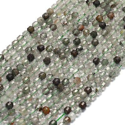 Natural Green Lodolite Quartz Beads Strands G-A260-A01-01-1