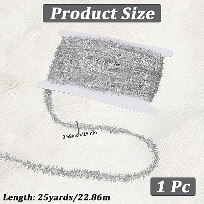 25 Yards Polyester Filigree Sparkle Tinsel Hanging Garland DIY-CY0001-97D-1