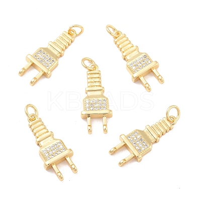 Eco-Friendly Brass Micro Pave Cubic Zirconia Pendants KK-K268-16G-1