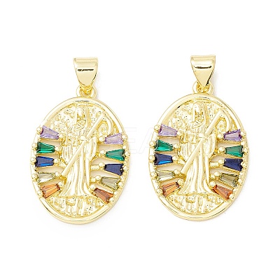 Rack Plating Brass Micro Pave Cubic Zirconia Pendants LS-KK-E278-05G-1