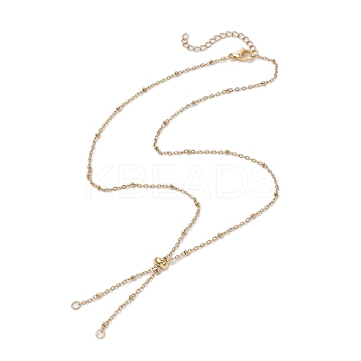 304 Stainless Steel Satellite Chain Slider Necklace Making AJEW-JB01248-01-1
