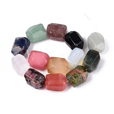 Natural & Synthetic Mixed Stone Beads Strands G-T142-75-1