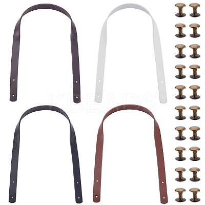 8 Bags 4 Colors PU Leather Bag Handles FIND-CL0001-50C-1