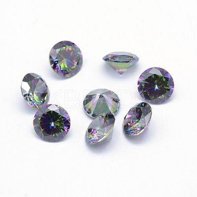 Cubic Zirconia Pointed Back Cabochons ZIRC-WH0011-01A-1