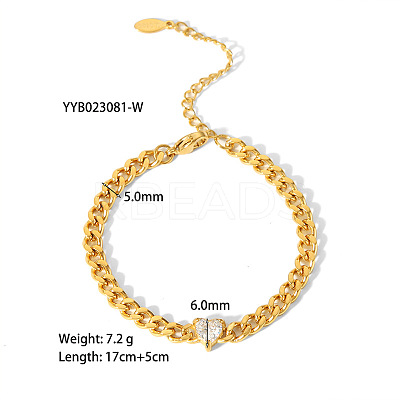Stainless Steel Micro Pave Cubic Zirconia Bracelets for Women PW-WGA912F-06-1