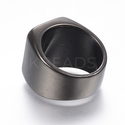 304 Stainless Steel Signet Band Rings for Men RJEW-G091-16-B-1