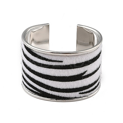 Alloy PU Open Cuff Bangles Bangles BJEW-U014-01P-02-1