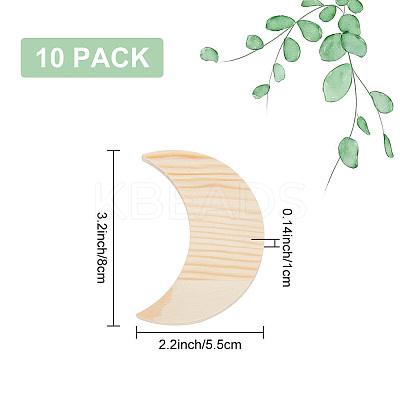 Unfinished Wooden Crescent Moon Shape WOOD-WH0124-09-1