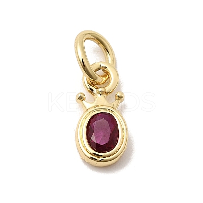 Brass Cubic Zirconia Charms KK-G554-01A-04-1
