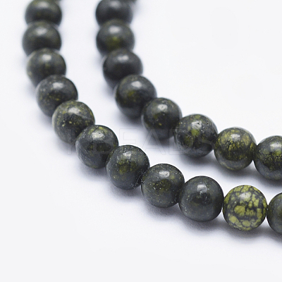 Natural Serpentine/Green Lace Stone Beads Strands G-P345-01-6mm-1