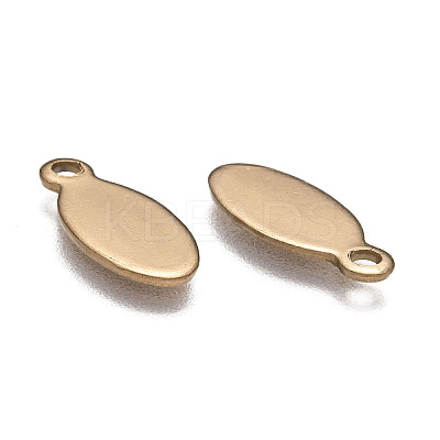 Oval Ion Plating(IP) 304 Stainless Steel Stamping Blank Tag Charms LS-STAS-L159-07G-1