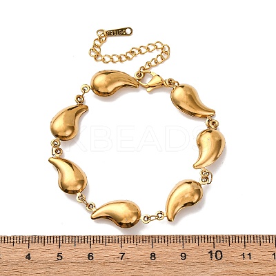 304 Stainless Steel Teardrop Shape Link Bracelets for Women BJEW-L706-05G-1