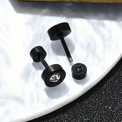Flat Round Crystal Rhinestone Ear Fake Plugs EJEW-H105-21EB-B-1