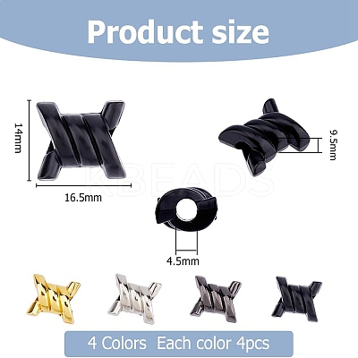 16Pcs 4 Colors Alloy Shoelace Charms FIND-HS0001-17-1