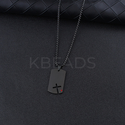 201 Stainless Steel Ruby Rhinestone Pendant Necklaces FS-WGBCC8A-03-1