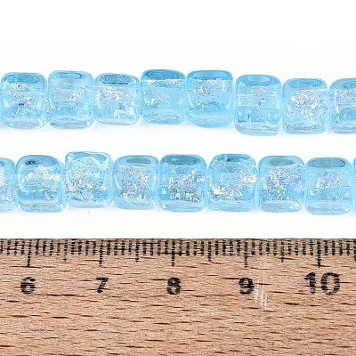 Handmade Foil Glass Beads Strands FOIL-Q002-04C-1