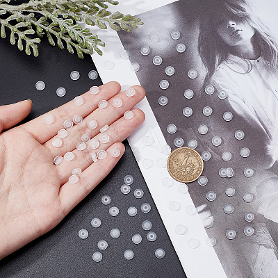 100Pcs Comfort TPE Plastic Pads for Clip on Earrings FIND-SC0003-17-1