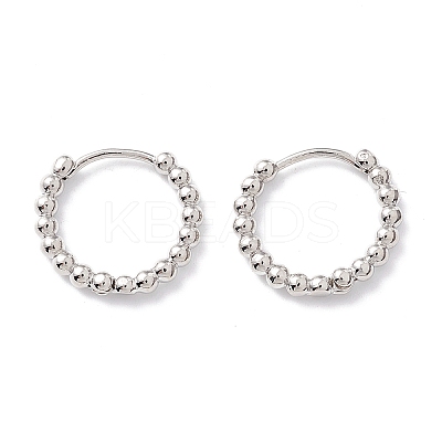 Rack Plating Brass Beaded Huggie Hoop Earrings for Women LS-X-KK-D069-09P-RS-1