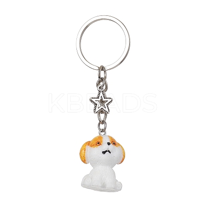 Resin Dog Pendant Keychain KEYC-JKC00564-02-1