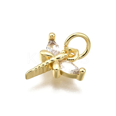 Rack Plating Brass Micro Pave Cubic Zirconia Pendants KK-D343-12G-1