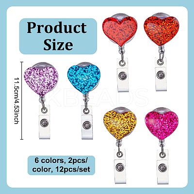 12Pcs 6 Colors Resin Badge Reels HJEW-NB00318-1