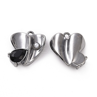 Rack Plating Alloy Glass Pendants FIND-I037-13B-01-1