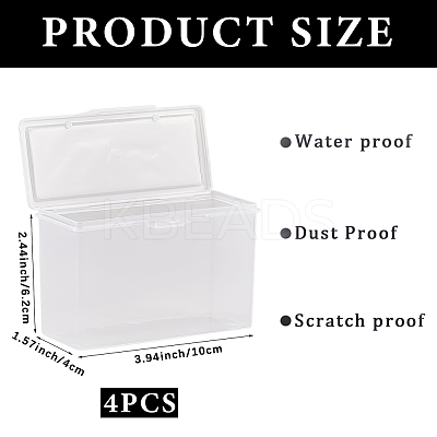 Plastic Card Storage Boxes with Hinged Lids LS-CON-WH20010-06A-1