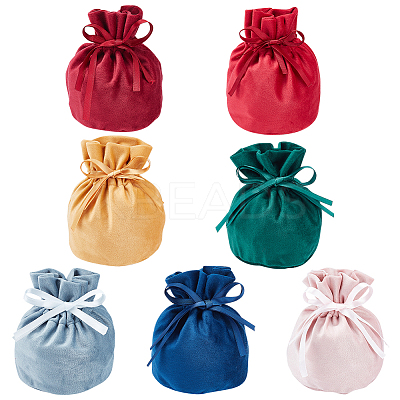 7Pcs 7 Colors Velvet Jewelry Drawstring Gift Bags ABAG-BC0001-39-1