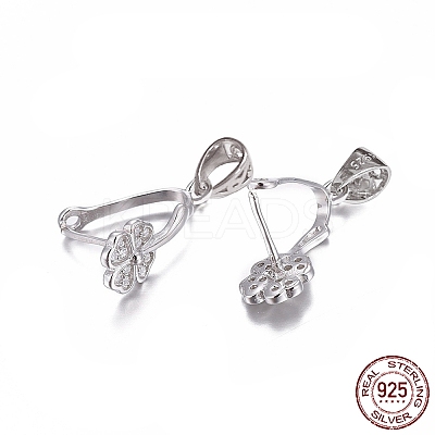 Anti-Tarnish Rhodium Plated 925 Sterling Silver Pendant Bails STER-L058-007P-1